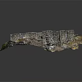 Ancient Ruins Model Scene With Stone Walls Steps And Grass Details