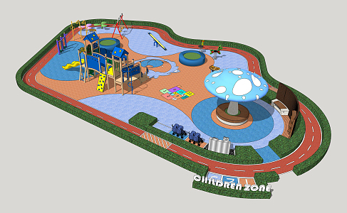 Modern amusement equipment children's amusement park 3d model