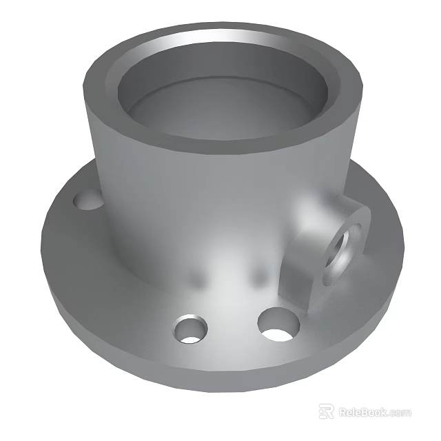 Metal Mechanical Component With Cylindrical Body And Perforated Base Structure 3d model 