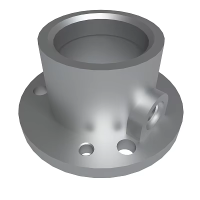 Metal Mechanical Component With Cylindrical Body And Perforated Base Structure 3d model