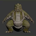 Fantasy Creature Character Design With Green Yellow Skin Muscular Limbs And Sharp Claws