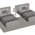Modern single bedside table 3d model