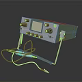 Military Weapon Control Device With Green Panel Screen Knobs And Cables 3d model