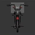 Red and Silver Motorcycle With Rear Cargo Box For Delivery Use