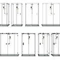 Transparent Glass Shower Sauna Enclosures With Various Styles And Metal Fixtures