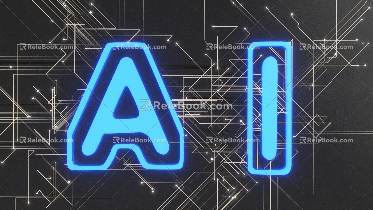 Artificial intelligence CHATGPT ai alphabet display design digital art technology sense AI artificial intelligence alphabet art technology 3d model