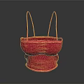 Red Flexible Household Storage Basket With Two Handles For Daily Use