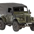 Vintage Military Green Off Road Vehicle With Canvas Top And Rugged Tires