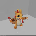 Game And Movie Character With Yellow Body Red Ears Tail Big Eyes Open Hands Smile
