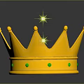 Elegant Golden Crown Fashion Accessory With Green Gemstones And Star Decorations