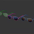 Stylish Sunglasses With Metal Frames Various Lens Colors Reflective Surfaces And Trendy Designs