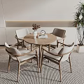Modern leisure table and chair combination fashion simple leisure table and chair combination 3d model