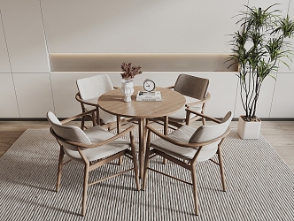 Modern leisure table and chair combination fashion simple leisure table and chair combination 3d model