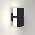 Modern Wall Light with Black Frame White Panels Double Cube Wall Mounted Design