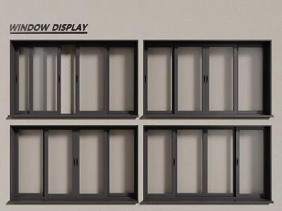 Black Casement Windows Display With Different Modern Designs For Home Use 3d model