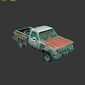 Old Rusty Pickup Truck With White Roof And Red Weathered Body