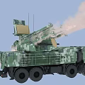 Military Functional Vehicle With Camouflage Paint Multi wheeled Missile Launcher System And Antennas