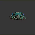 Green and Blue Patterned Beetle with Long Antennae and Detailed Legs on Dark Background