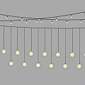 Hanging Decorative String Lights With Golden Spherical Bulbs For Home Decoration