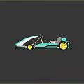 Teal Go Kart With White Accents And Yellow Wheels Modern Sporty Design For Racing Enthusiasts