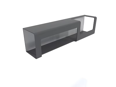 Modern Minimalist Storage Shelf With Open Design And Transparent Panels 3d model