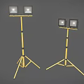 Yellow Adjustable Tripod Lights With Stable Stands For Portable Lighting Needs