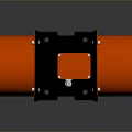 Vibrating Motor With Orange Cylindrical Housing Black Central Section And Metal Bolts For Industrial Machinery
