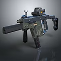 Modern Tactical Rifle With Mounted Scope Tactical Flashlight Ergonomic Grip And Green Black Finish
