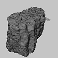 Natural Rock Specimen With Rough Surface And Measuring Scale 3d model