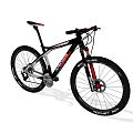 Black And Red Mountain Bike With Suspension For Off Road Cycling
