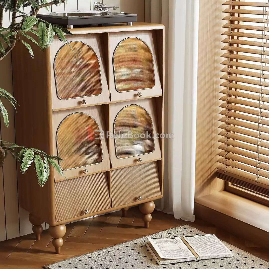 Log Style Cabinet Wine Cabinet Side Cabinet 3d model