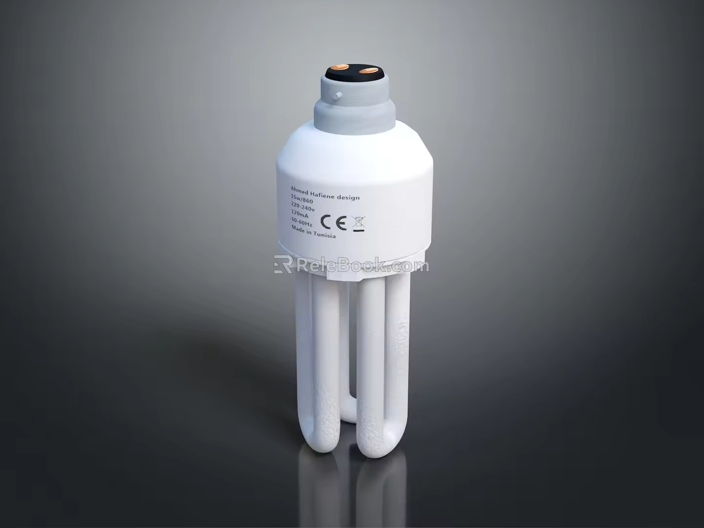 modern energy-saving lamp fluorescent lamp 3d model