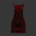 Trendy Burgundy Overall Dress With Adjustable Shoulder Straps And Metal Buckles Fashion