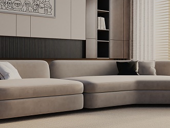 Three-seat sofa 3d model