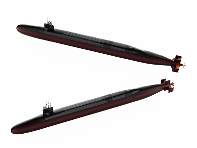 Two Military Submarine Weapon Vessels With Advanced Design Features And Systems 3d model