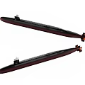 Two Military Submarine Weapon Vessels With Advanced Design Features And Systems