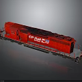 Red CP Rail Canada Locomotive Featuring American Flag Design And Details