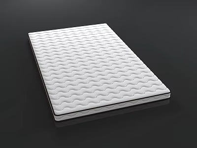 White Mattress With Wavy Surface Design For Comfortable Sleep Experience 3d model