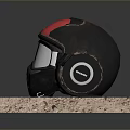 Red And Black Tactical Weapon With Silver Reflective Parts On Stone Platform