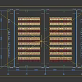 Aerial View of Modular Office Layout With Arranged Workstations And White Frames