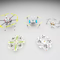 Smart Machines Various Multirotor Drones With Different Designs And Propellers 3d model