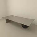 Sleek Modern Coffee Table With Rectangular Top And Black Spherical Base 3d model