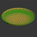 Woven Round Orange Garden Decorative Tray with Elegant Weave for Outdoor Use