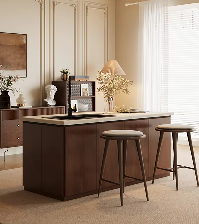Modern Dining Table Set With Wooden Table And Matching Chairs For Contemporary Home Interior 3d model