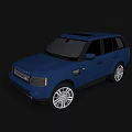 Blue Sporty SUV With Black Windows Modern Exterior And Silver Wheels