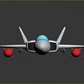 White Toy Airplane With Blue Cockpit Colorful Jet Nozzles And Red Components