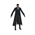 Man Dressed in Formal Long Coat Vest Tie and Hat with Trousers and Boots