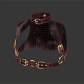 Black Leather Harness With Neck Collar And Metal Buckles Fashion Accessory Design