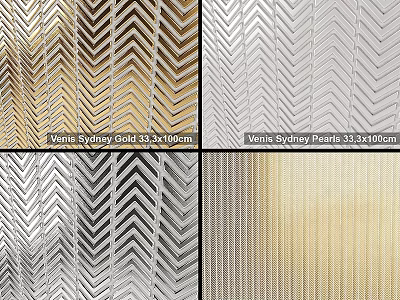 Vente Sydney Metal Decorative Panels with Gold Pearl 33x100cm Herringbone Pattern 3d model