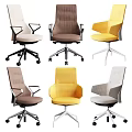 Various Style Office Chairs In Multiple Colors With Modern Designs 3d model